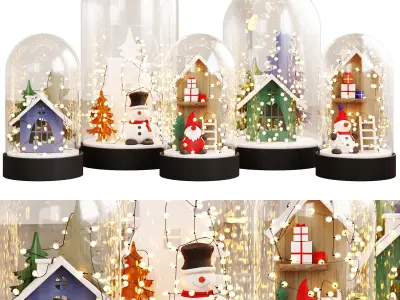 Christmas decorative set 3D model