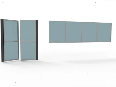 door window glass 2 3D model
