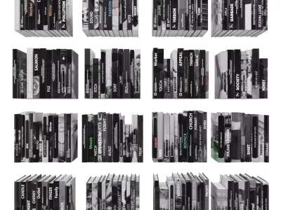 Books 150 pieces 3-8-3 Low-poly 3D model