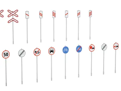 road sign set 3D model