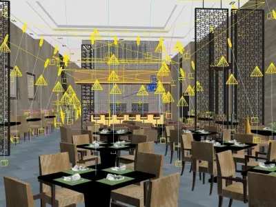 Five Star Hotel Buffet and Bar 3D model