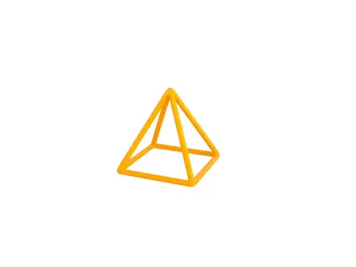 Cartoon Wire Pyramid 3D model