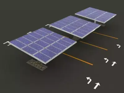 Solar canopy parking Free low-poly 3D model