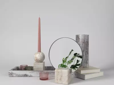HnM HOME marble decor set 3D model