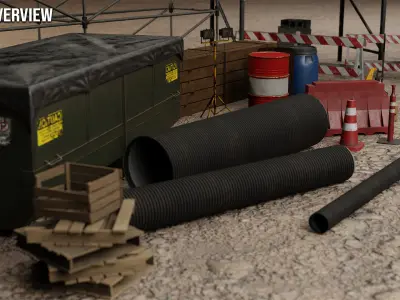 Construction Pack - 45 Game Ready Props with 4K PBR Textures Low-poly 3D model