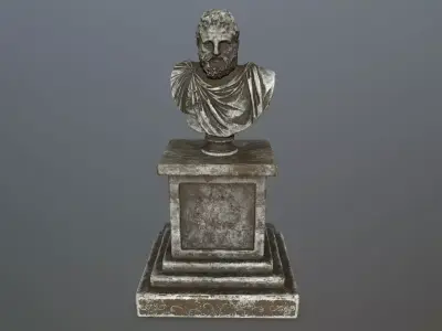 hercules bust of roman statue Low-poly 3D model
