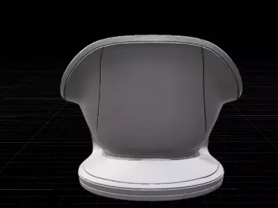 Luxury Sculptural Lounge Chair Futuristic Furniture 3D Model Low-poly 3D model