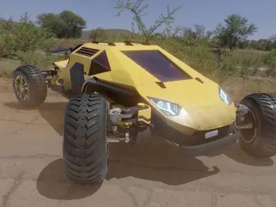 Car 4x4 with dirty look rigged Low-poly 3D model