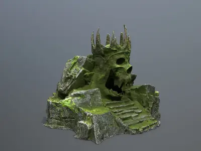 skull cave Low-poly 3D model