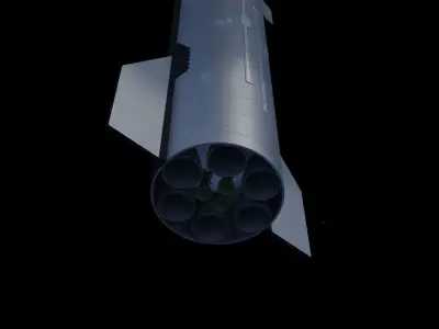 Ship 24 And  Booster 7 3D model