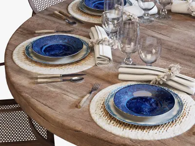 Flamant dinning set 001 3D model