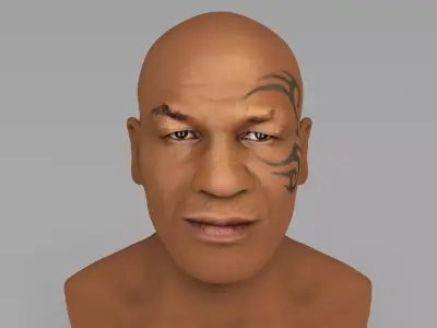 Mike Tyson bust ready for full color 3D printing 3D print model