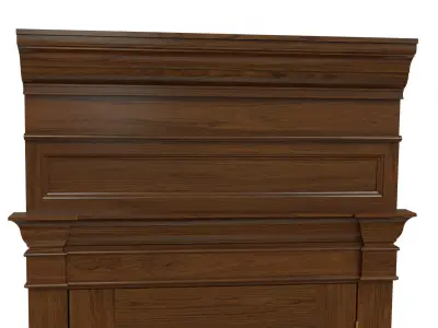 Classic wooden door 04 Low-poly 3D model