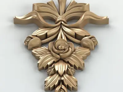 Carved decor vertical 010 3D model