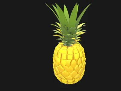 Low Poly Pineapple - Stylized 3D Model for Games and Animations Low-poly 3D model