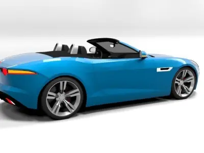 JAGUAR F-TYPE CABRIO OPEN LOWPOLY Low-poly 3D model