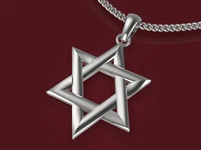 Star of David pendant 3D printsilver silver gold model 3D print model