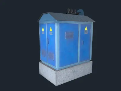 Old realistic Transformer Box PBR Game Ready Low-poly 3D model Low-poly 3D model