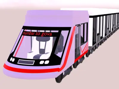 Generic High Speed Train 3D model Low-poly 3D model