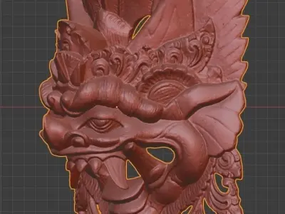 African Mask 05 high-poly 3D print model