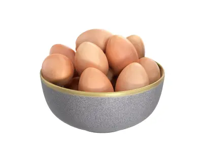 Serving Bowl with Eggs 3D model