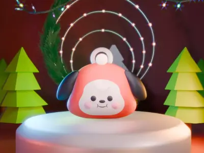 BT21 3D printed Christmas tree hangers 3D model