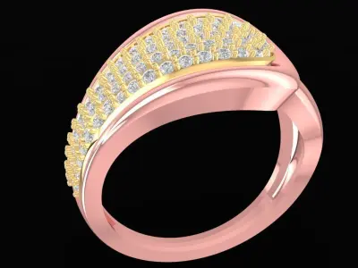 Luxury Pave Diamond Men Ring 2547 3D print model