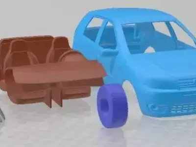 Fiat Punto 5 door 2003 Printable Car  3D print model