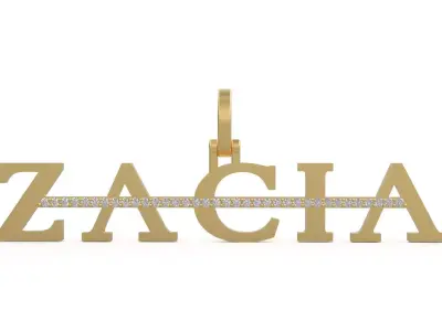 Model 1120 Zacia Diamond Name Plate Strikethrough 3D print model