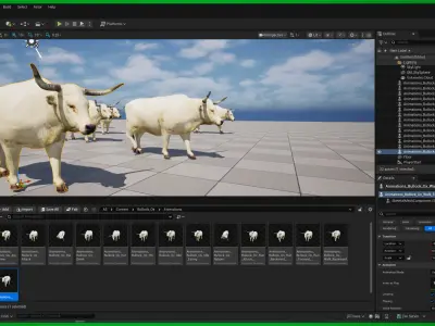 Bullock Ox Cattle Low-poly 3D model