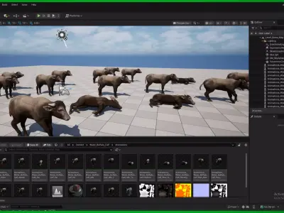 Water Buffalo Calf Low-poly 3D model