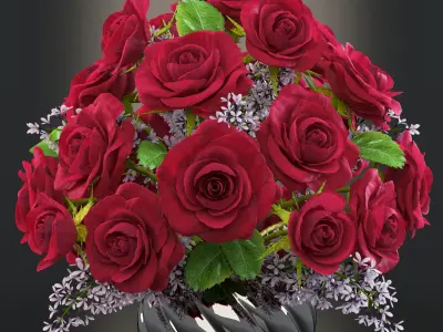 RED ROSES 3D model