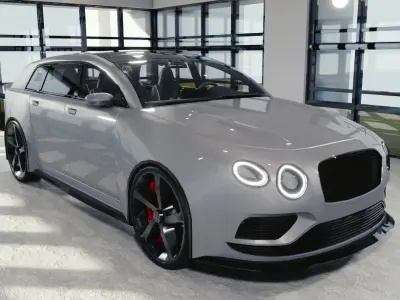 BLENDER EEVEE Brandless Mid Size 4 door suv Low-poly 3D model