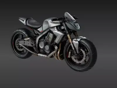 Stylized Futuristic Speeder Bike 3D Model Game-Ready Low-Poly Low-poly 3D model