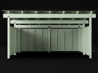 Woden carport 5 3D model