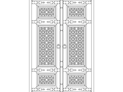 Old islamic door 01 3D model