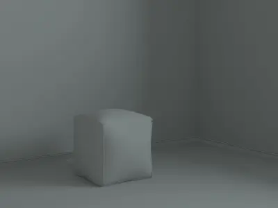Pouffe empty room with cube 3D model