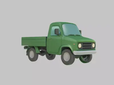 GreenPickupFantasyCar Low-poly 3D model