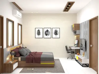 Simple and Modern Bedroom interior scene 3D model