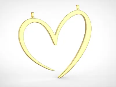 3 Love Heart Medals 3D model