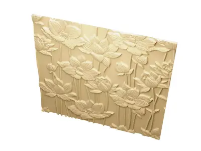 Modern Relief Wall Mural Decor CNC 3D Print 06 3D model