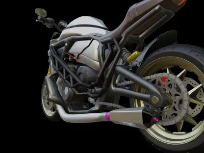 Bike hurly hurly 650 Ti game ready Low-poly 3D model