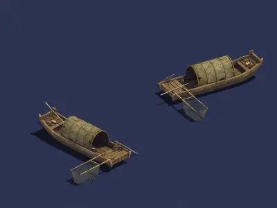 Game Crescent Bay - Wooden Boat 03 3D model