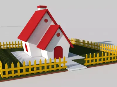 Cartoon House Low-poly 3D model