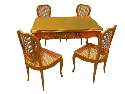 classical Dining set Low-poly 3D model