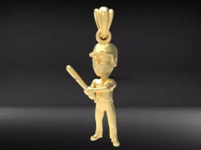 Baseball Player Pendant 3D print model