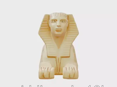 Ancient Egyptian Sphinx Statue Model Low-poly 3D model