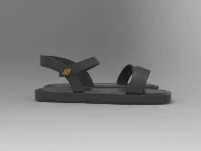 Back Strap Sandals Low-poly 3D model