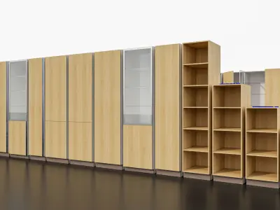 Kitchens and closets library of dynamic blocks Kitchen cabinet Low-poly 3D model