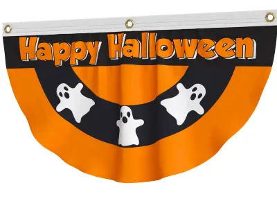 Halloween Ghost Bunting Flag 3D model